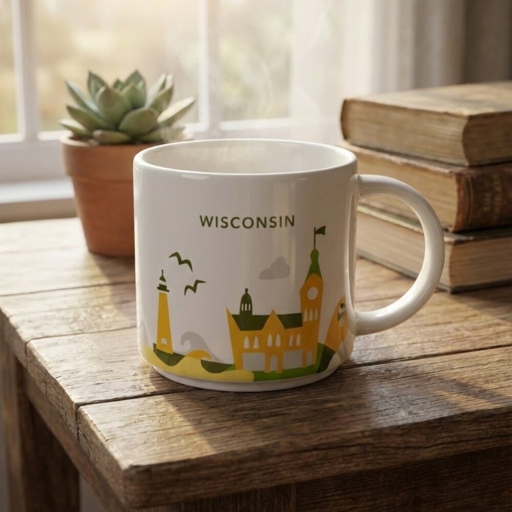 ☕ Starbucks Wisconsin "You Are Here" Collection Mug - 2016 – 14 oz